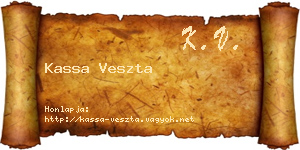 Kassa Veszta névjegykártya